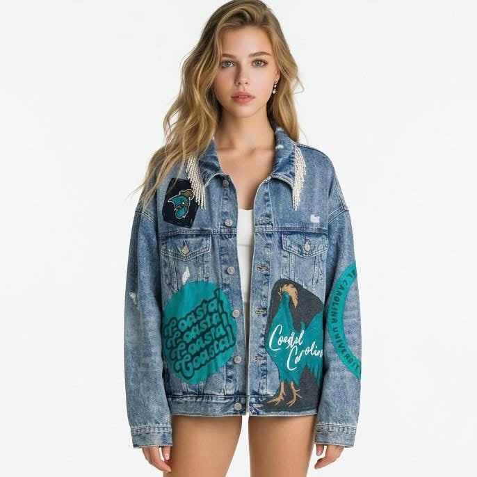 Coastal Carolina University Chanticleers Blue Denim Jean Jacket