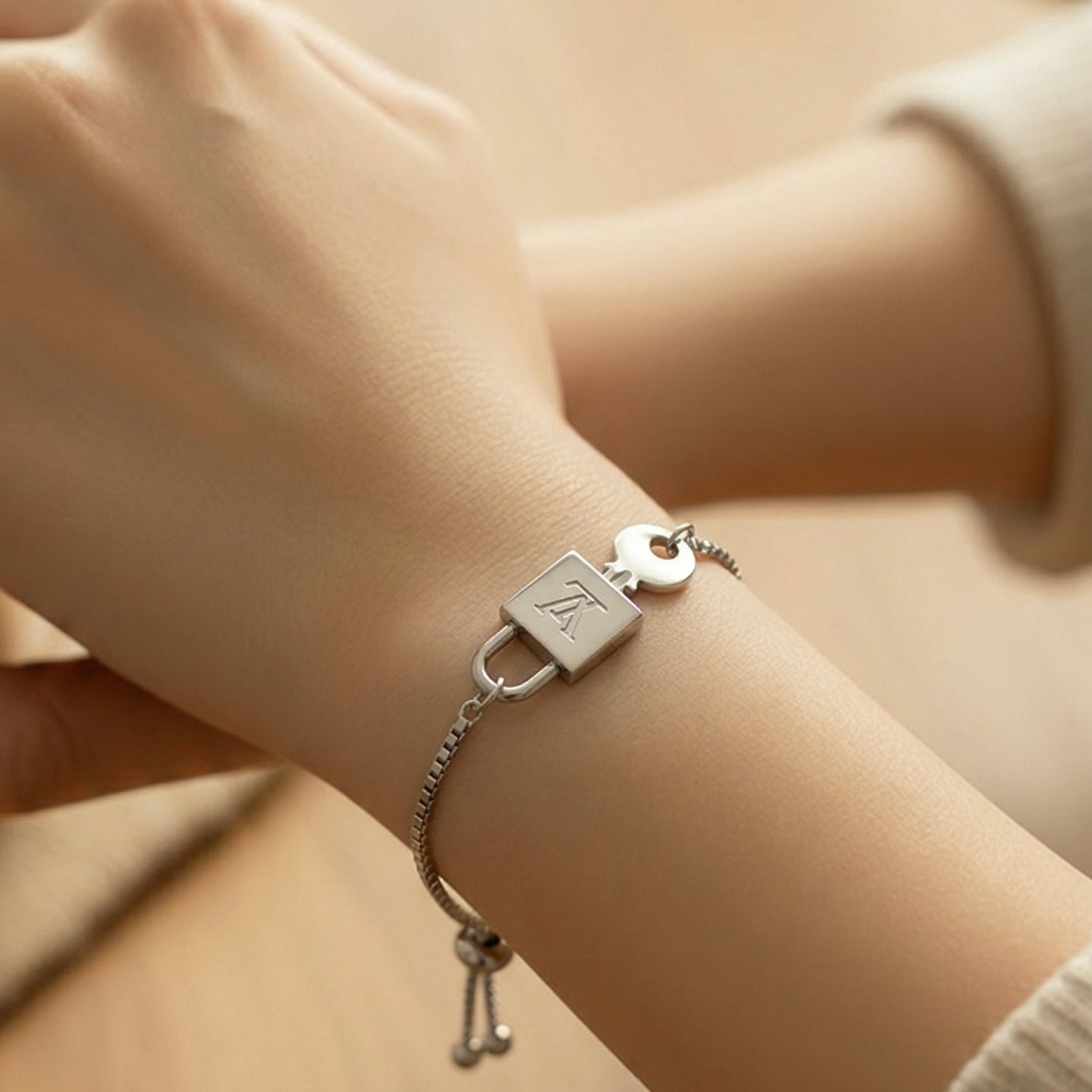 The Silver Lock & Key Bracelet