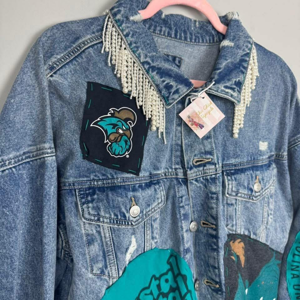Coastal Carolina University Chanticleers Blue Denim Jean Jacket
