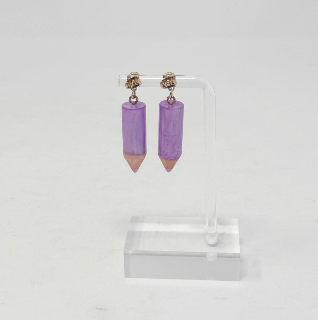 The Purple Pencil Earrings