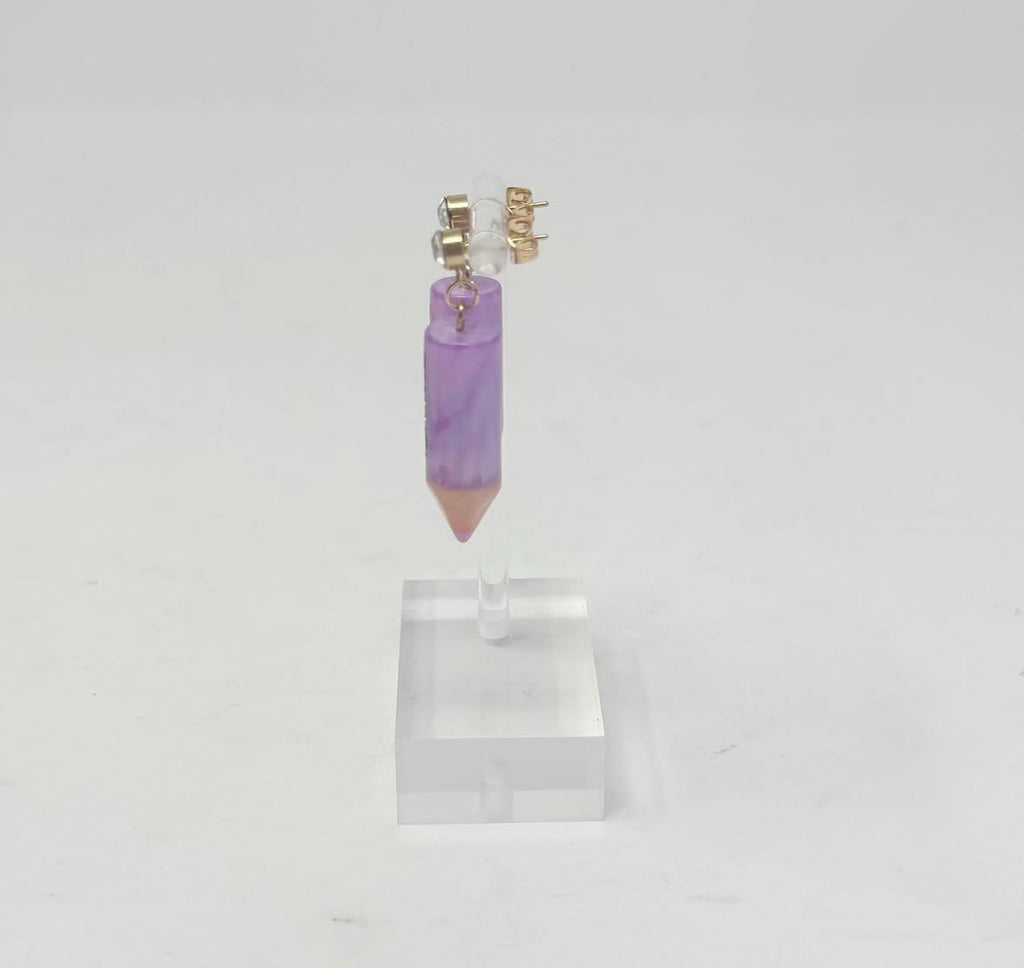 The Purple Pencil Earrings