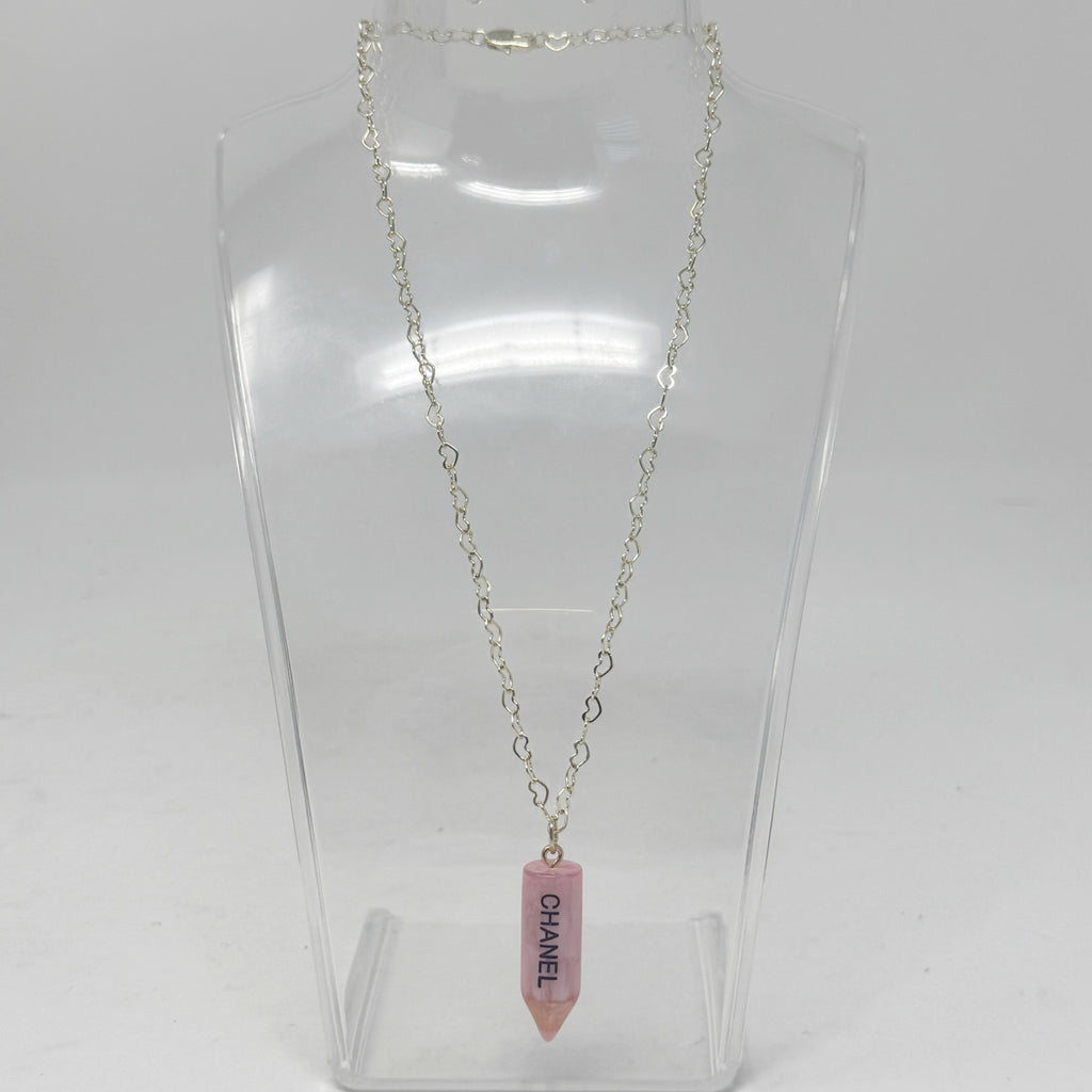 The Pink Hearts Pencil Necklace