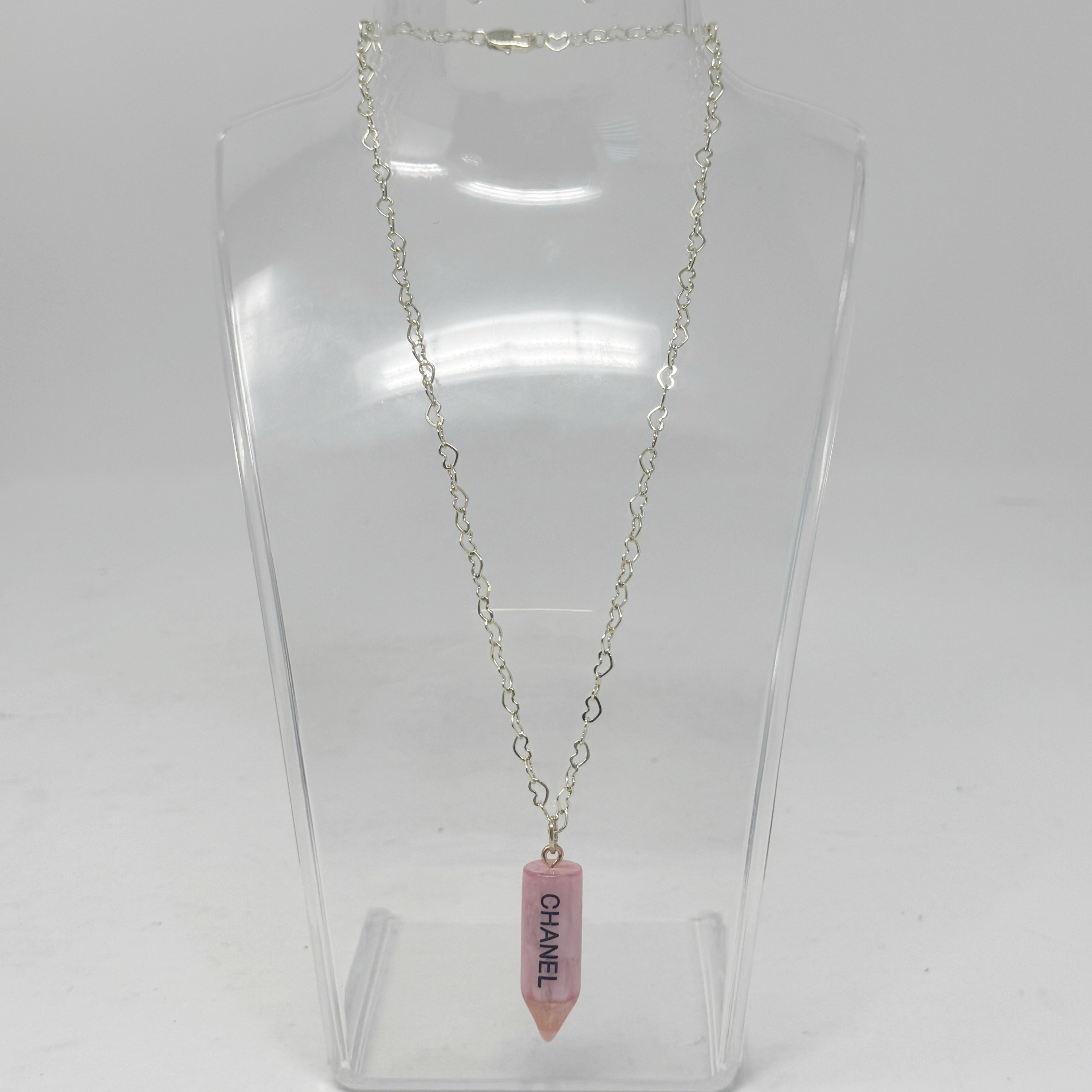 The Pink Hearts Pencil Necklace