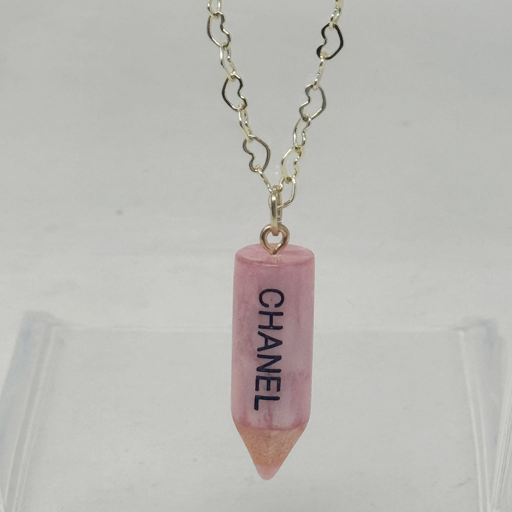 The Pink Hearts Pencil Necklace