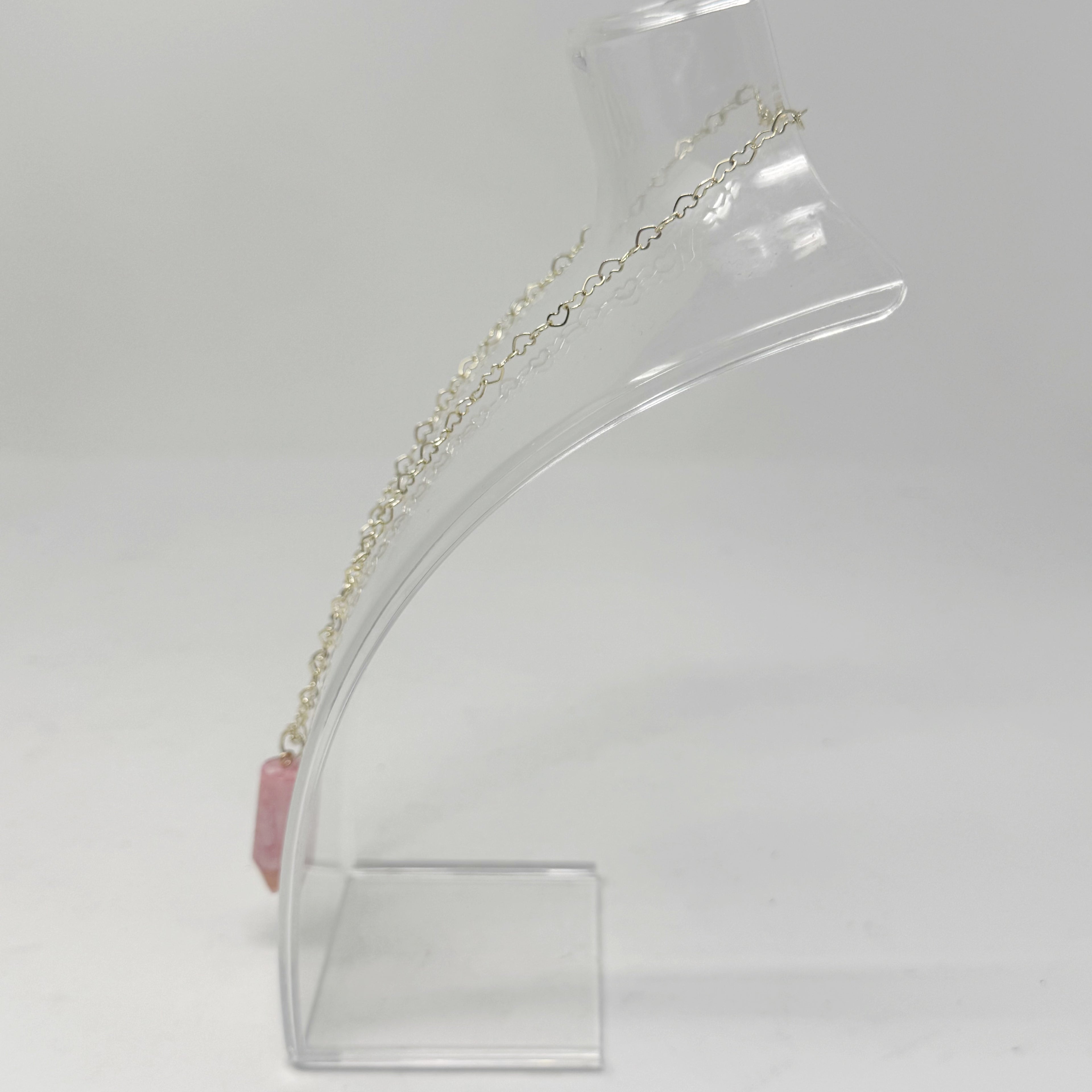 The Pink Hearts Pencil Necklace