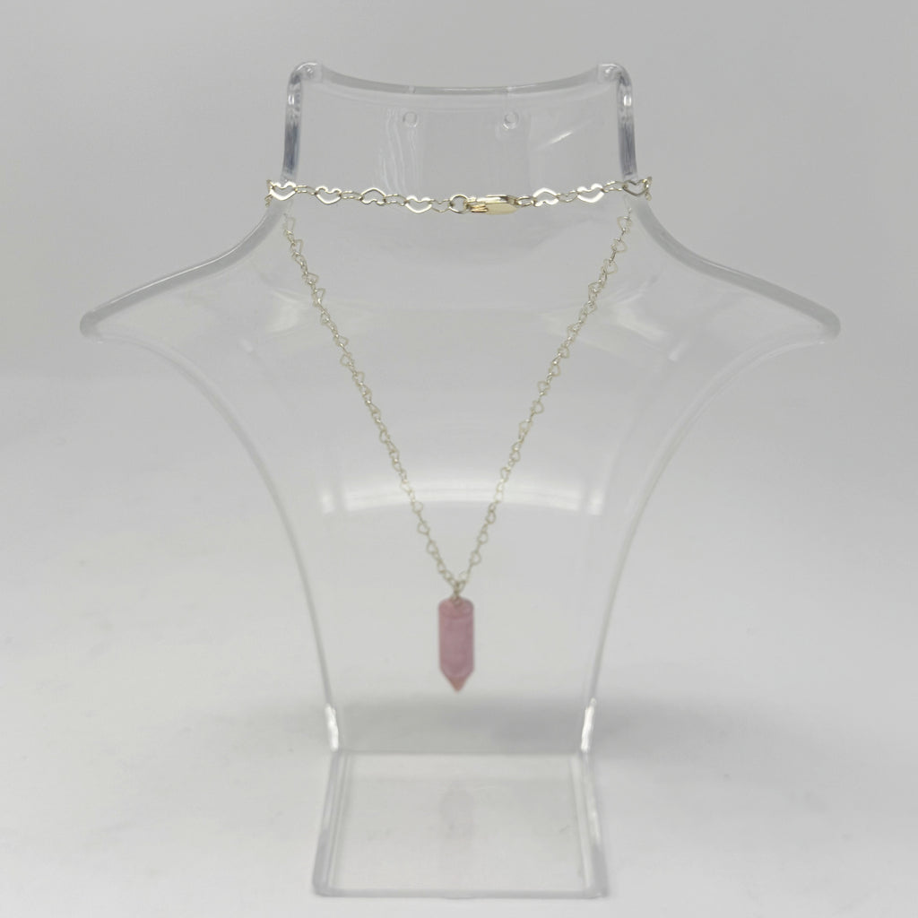 The Pink Hearts Pencil Necklace