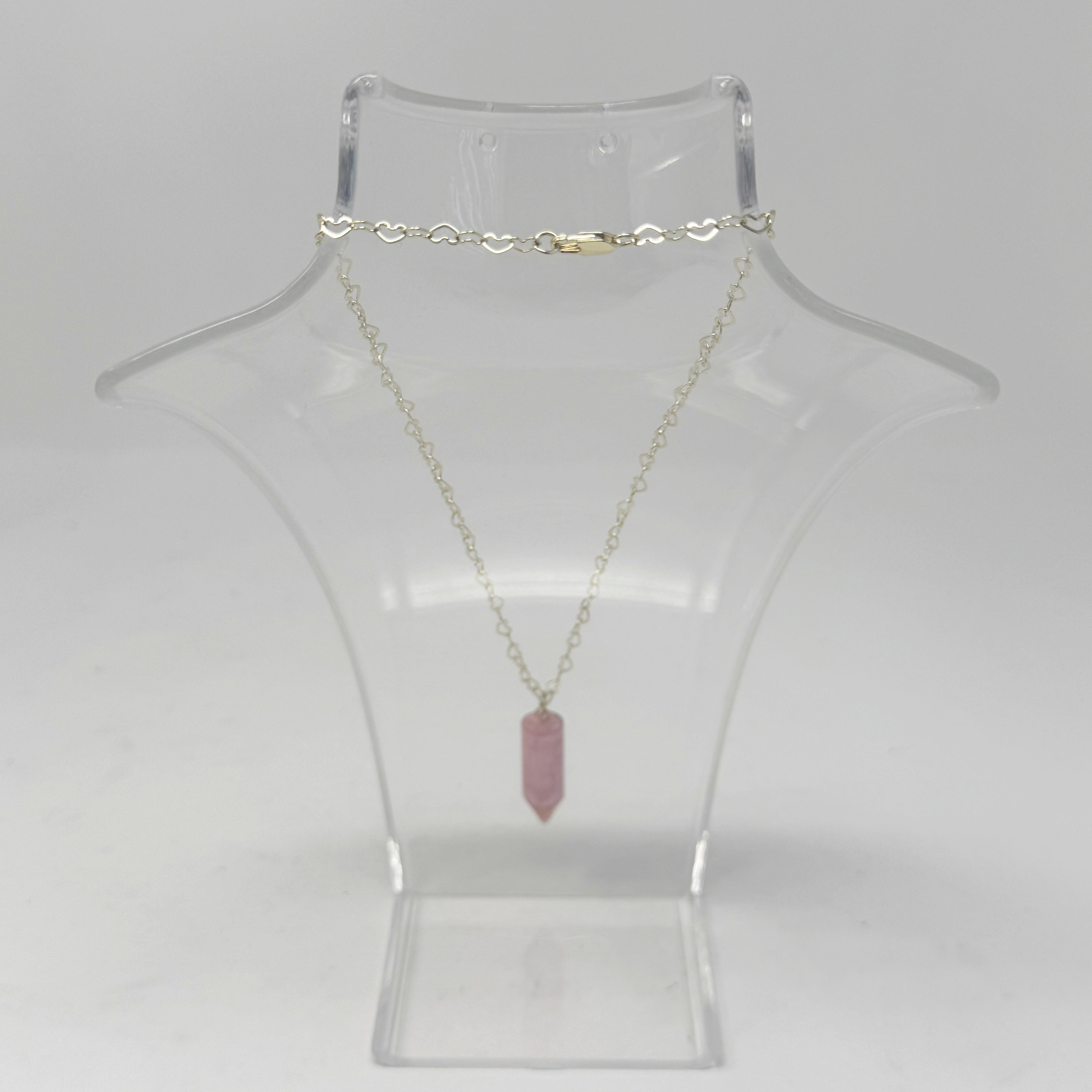 The Pink Hearts Pencil Necklace