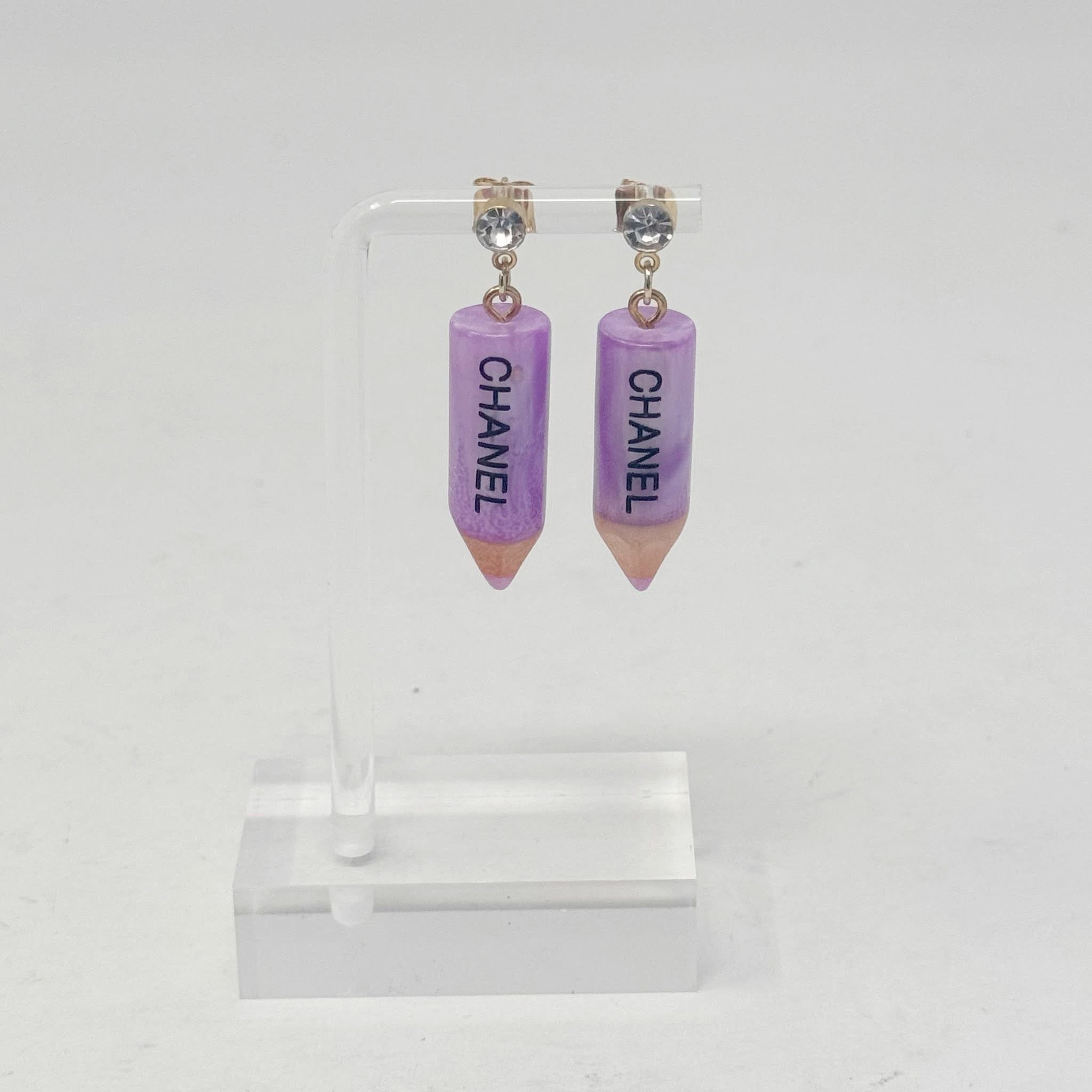 The Purple Pencil Earrings