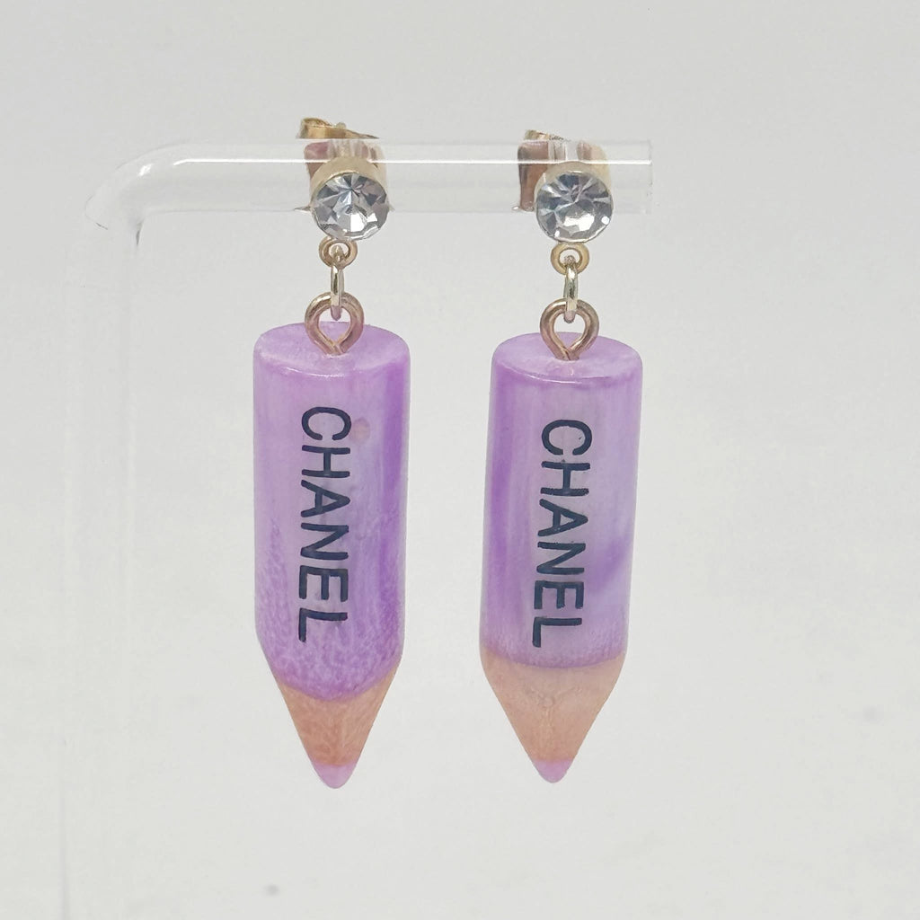 The Purple Pencil Earrings