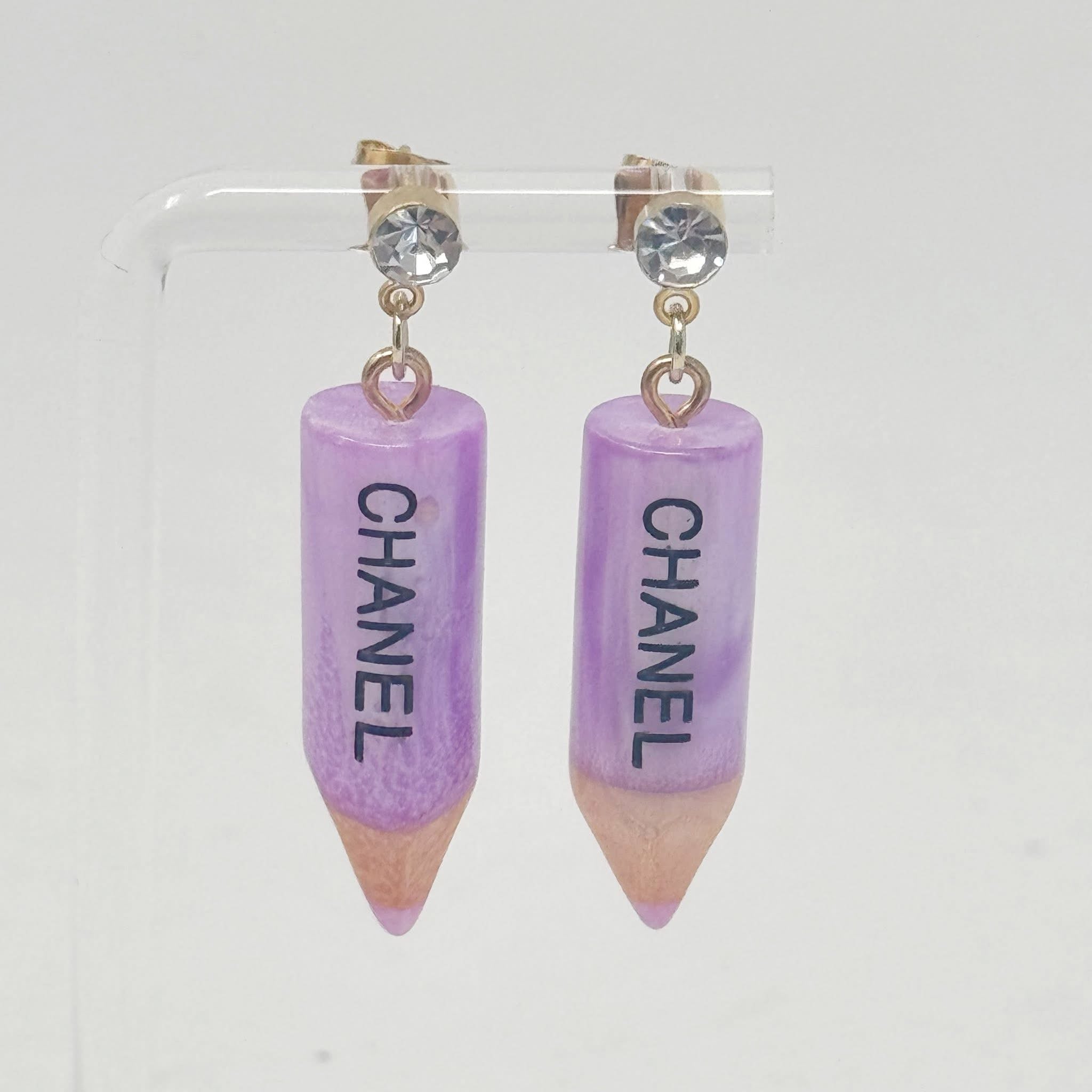 The Purple Pencil Earrings