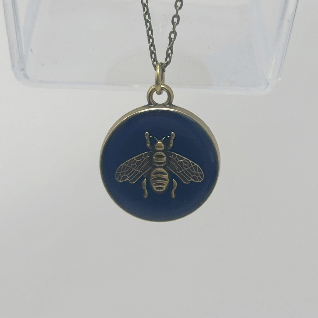 The Navy Bee Necklace