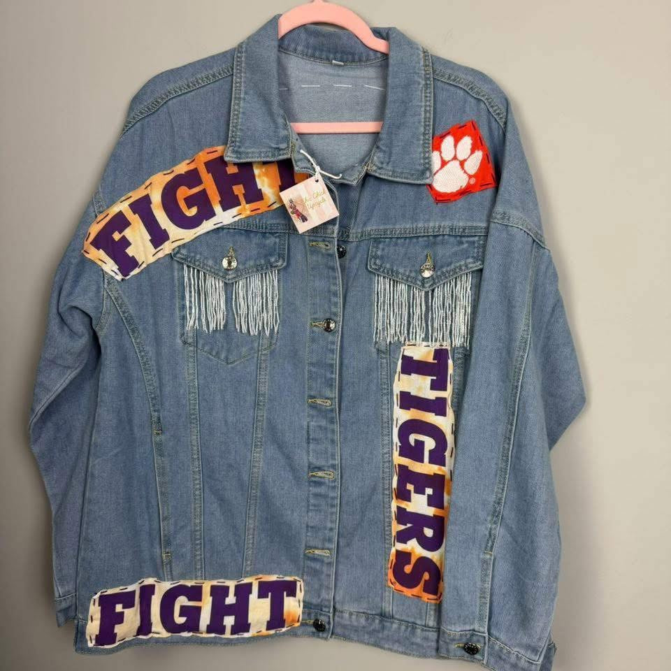 Clemson University Tigers Blue Denim Jean Jacket 