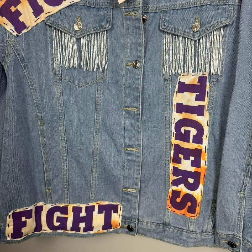 Clemson University Tigers Blue Denim Jean Jacket 
