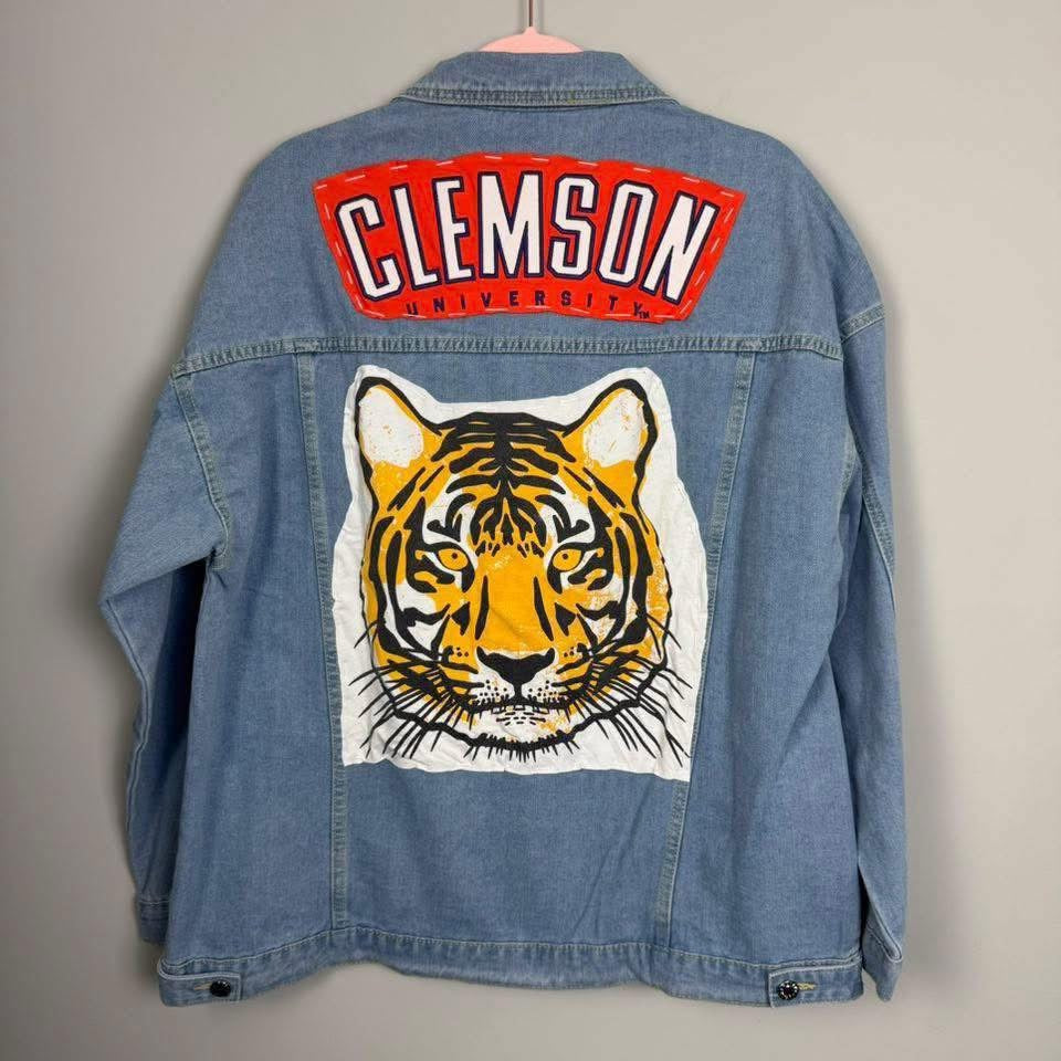 Clemson University Tigers Blue Denim Jean Jacket 