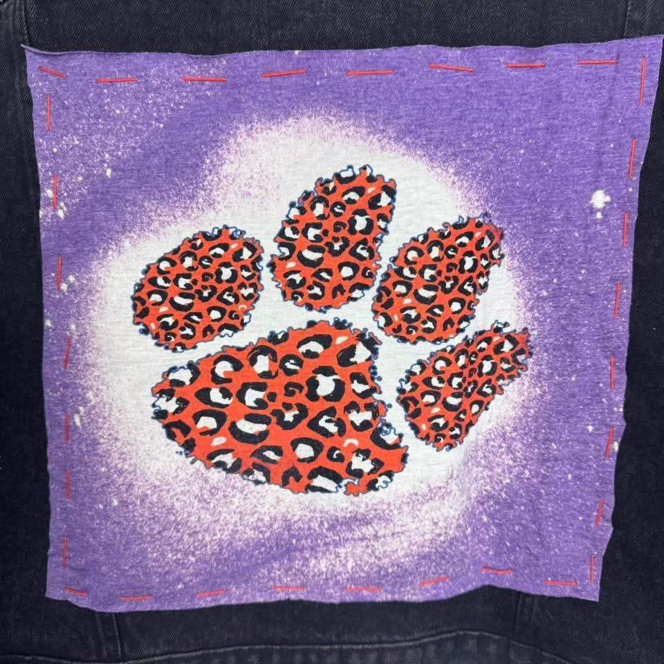Clemson University Tigers Black Denim Jean Jacket 