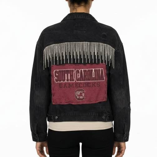 University of South Carolina Gamecocks Black Denim Jean Jacket