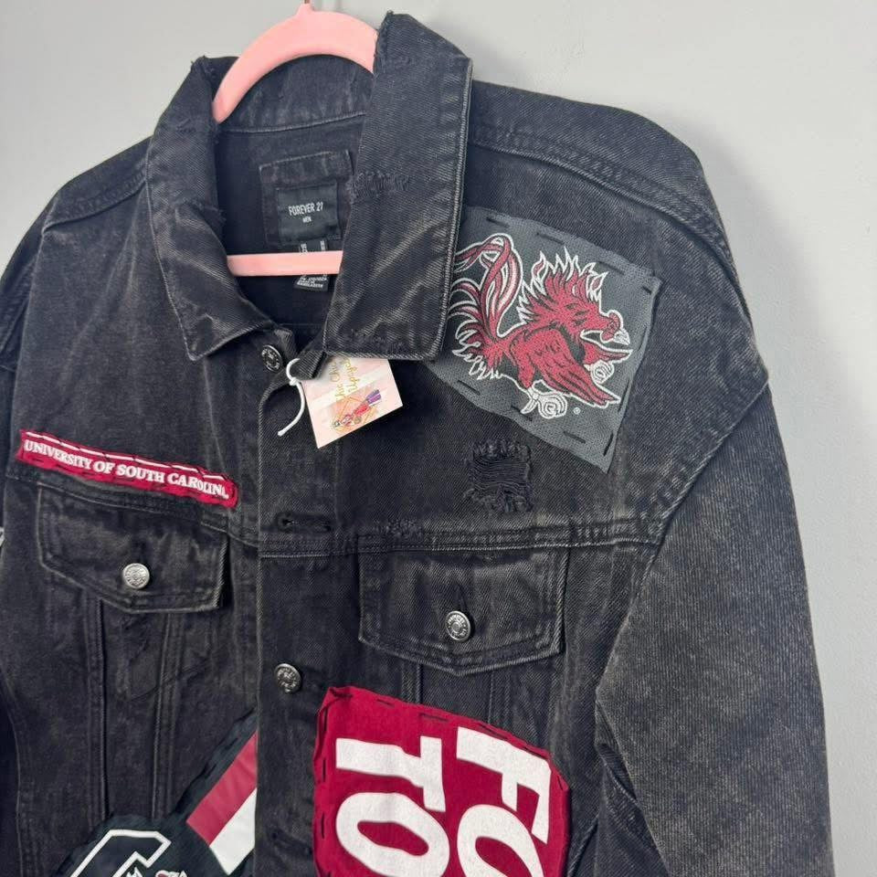 University of South Carolina Gamecocks Black Denim Jean Jacket