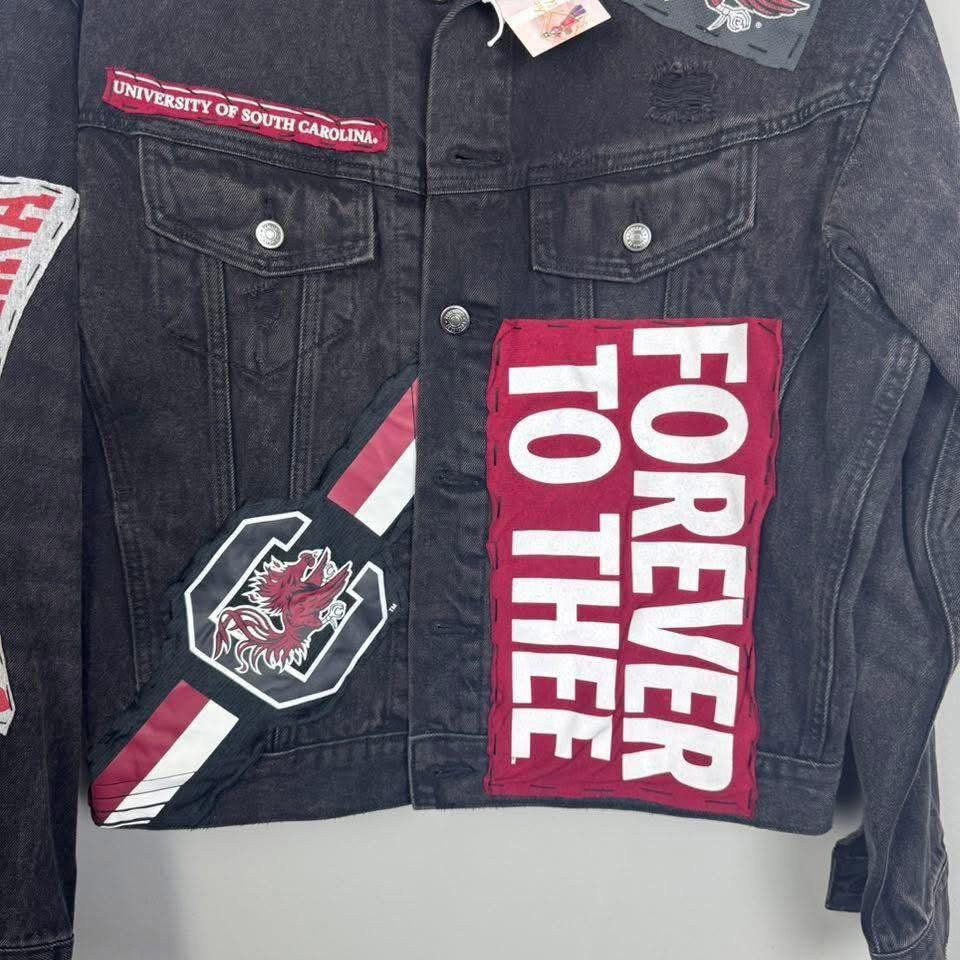 University of South Carolina Gamecocks Black Denim Jean Jacket