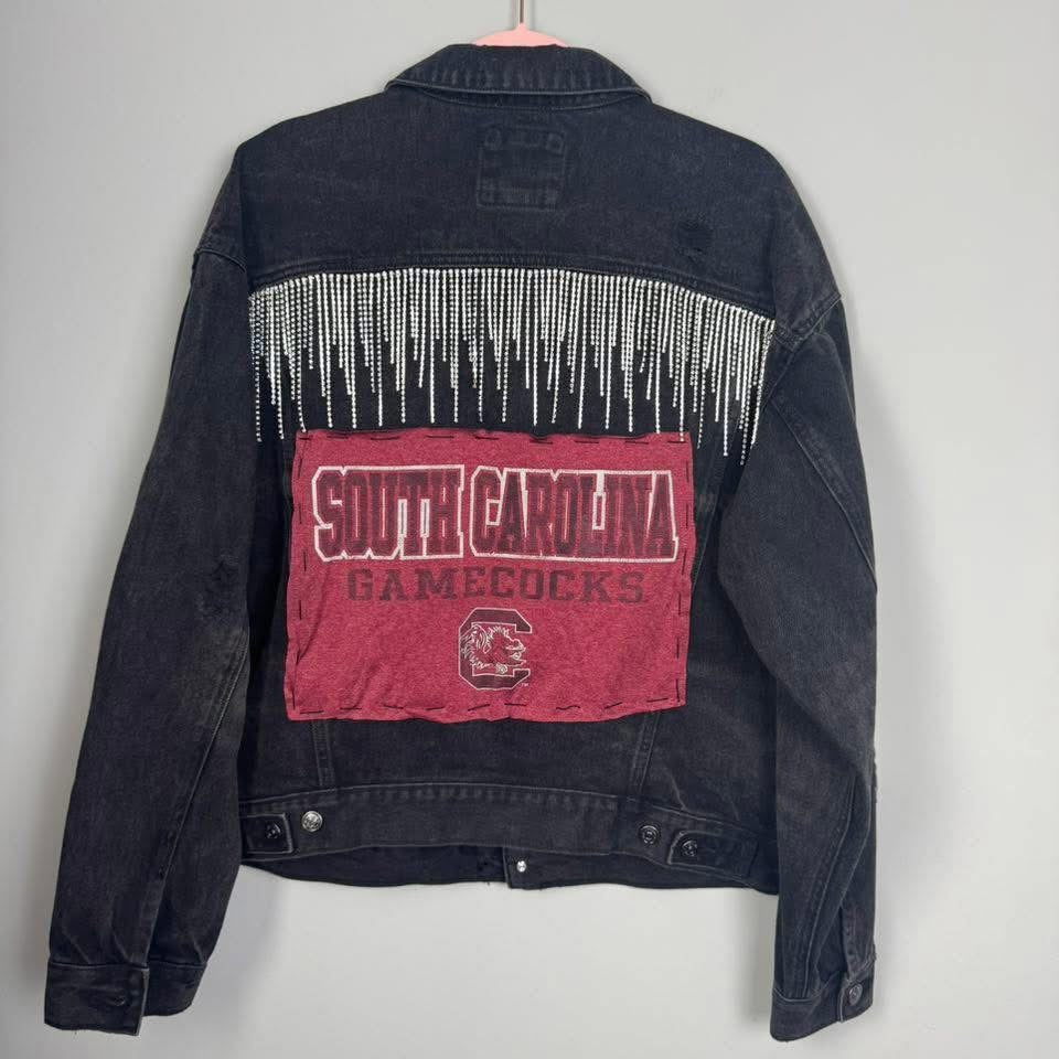 University of South Carolina Gamecocks Black Denim Jean Jacket