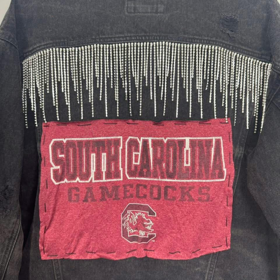University of South Carolina Gamecocks Black Denim Jean Jacket